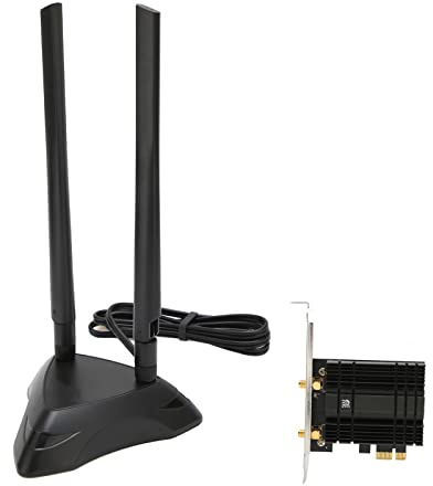 Tarjeta PCIe WiFi 6E, 2,4 GHz, 5,8 GHz, 6 GHz, Tarjeta WiFi de Triple Banda, Adaptador Inalámbrico PCIe de 5400 Mbps con Bluetooth 5.2, Tarjeta de Red Adaptador PCIe Express de 6 DBi para Transmisión