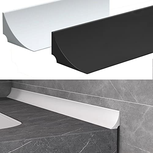 Schwallschutzleiste Duschtürdichtung 5M TPE Duschwasserstop Silikon Duschschwelle Wassersperre für Dusch boden Selbstklebende Dichtungsstreifen für Waschbecken, Badewanne (Weiß)