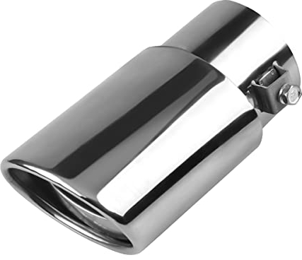 CGEAMDY Terminale Scarico Per Auto, Tubo Punta Di Scarico Coda per Auto, Tubo di Scarico Posteriore Silenziatore Terminale in Acciaio Inossidabile Finiture Cromate, Universale 38-53mm (Argento-Dritto)