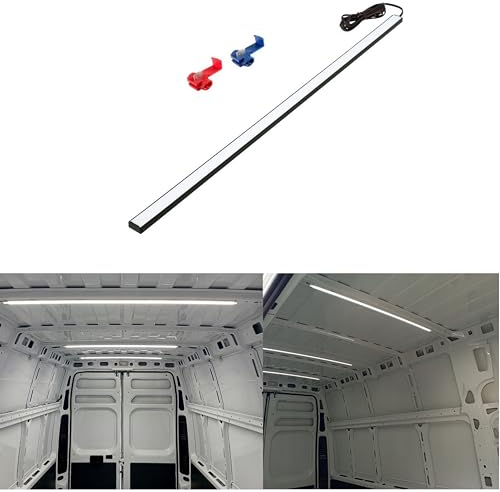 QLS Illuminazione a LED per vano carico, illuminazione interna, per bagagliaio, 50 cm, colore nero, per auto, camper, camper, camper, roulotte, camper, cucina, camera