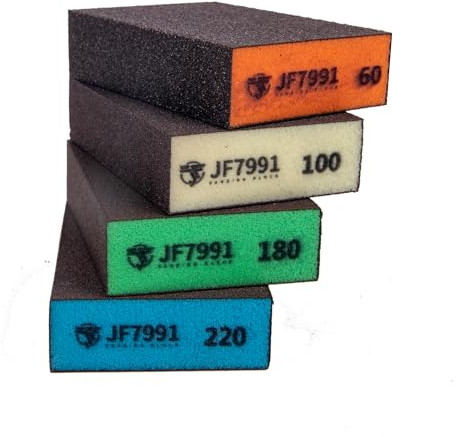 4pcs sanding blocks,sanding sponges,sandpaper block 4 Grits(60-100-180-220),sanding blocks for wood sandpaper,hand sanding block,sandpaper for wood,sand paper sandpaper for walls,sanding sponge