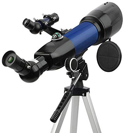BYERZ Teleskop für Kinder und Erwachsene, 70 mm Blende, 400 mm BAK4-Prisma, FMC-Linsenteleskop für Astronomie, Refraktor-Teleskop mit Stativ zur Beobachtung des Mondplaneten