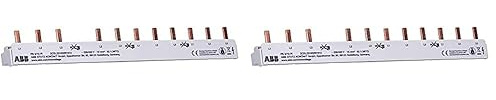 ABB 2CDL231002R1012 Dreiphasen-Sammelschiene 12 Mod, Querschnitt 10 mm², Weiß (Packung mit 2)