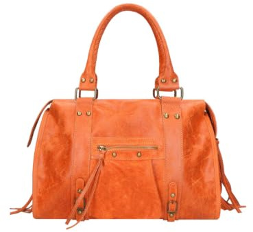 Gave Lux Sac à bandoulière, en daim véritable, pour femme Produit artisanal Fabriqué en Italie, GLX220609023FBG Cuir clair 41 x 28 x 13 cm