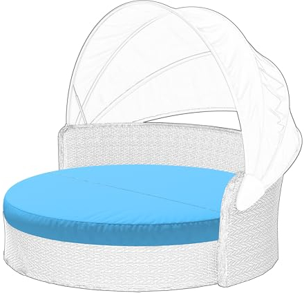 Cethytirko Outdoor-Tagesbett-Kissenbezug, 167,6 cm, Ersatzbezug für rundes Bett, wasserdicht und lichtbeständig, Sonnenliegenbezug für Terrasse (nur Bezug)
