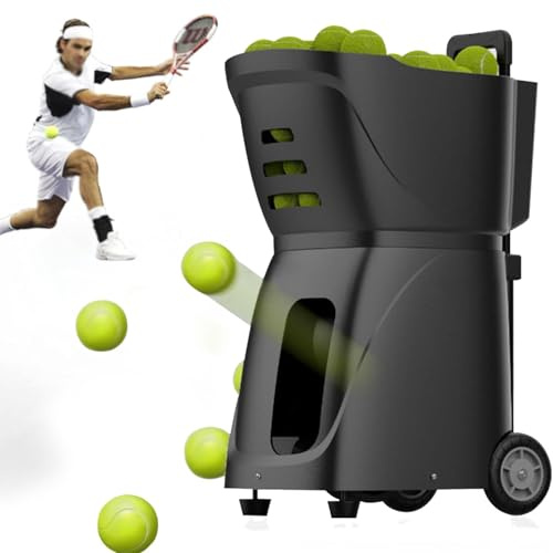 Qiang Lanceur Automatique De Balles De Tennis,Machine De Balle Tennis Portable,Angle De Lancement Réglable,Vitesse,Fréquence De Rotation,Grande Capacité 100,pour Amateurs De Tennis