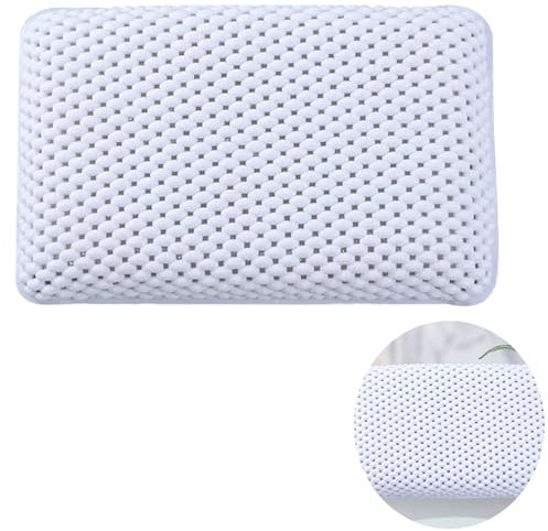 Bath Pillow 29x19x8cm Waterproof With 8 Powerful Suction Cups - Soft Head Neck Support Cushion Headrest for Bathtub - Relaxing Spa Accessories for Home Bathroom