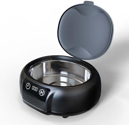 Pulitore ad ultrasuoni per dispositivi di ritenzione, macchina per la pulizia ad ultrasuoni di dispositivi per denti con timer a 3 modalità, pulitore portatile professionale per gioielli da 48 kHz