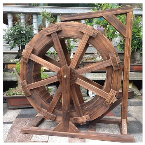 Fontana Con Ruota Idraulica In Legno, Decorazione Da Giardino, Giochi D'acqua, Micro Ornamenti Paesaggistici, Giardino Roccioso All'aperto E Paesaggistica Con Acqua Corrente(30cm/11.8inch)
