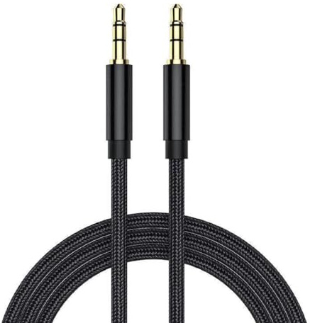 Syncwire 3.5mm Aux Cable, 3.3ft/1M Nylon Braided Aux Lead for Car, Headphones, iPhone, iPad, iPod, Samsung, MP3 Players, Tablets, Home Stereos, and More – Durable Black Cable