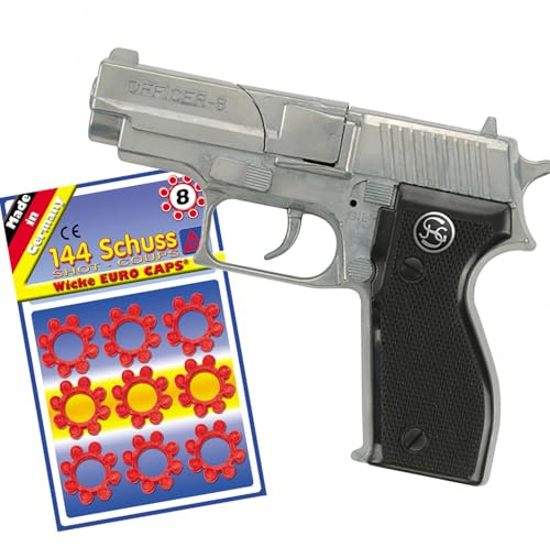 Officer 8 Polizei-Requisite 15,5 cm mit 144 Ringamorces für Erwachsene