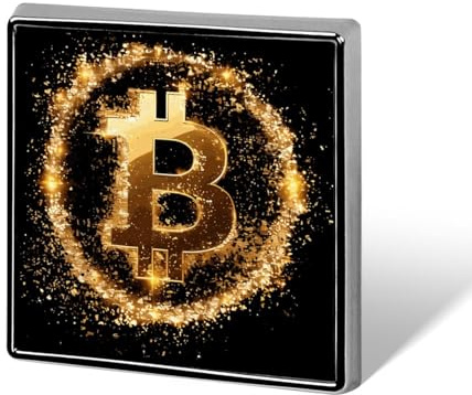 Spilla quadrata Bitcoin con bottone, spilla, distintivo, accessorio per cappelli e vestiti per uomo e donna