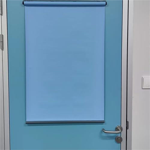 Verdunkelungsrollo Springrollo Mittelzugrollo Selbstklebendes Fensterrollo ohne Bohren Sonnenschutzrollo Thermorollo aus Thermofolie wasserabweisend für Wohnzimmer Küche Balkon(Blue,110W x 150H cm)