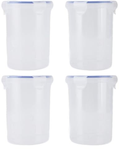 4 Airtight Color Cups with Mixed Balls and Brushes, Transparent Color Storage Container Set with Large Opening for the Re-painting of At Home, in the Studio or At