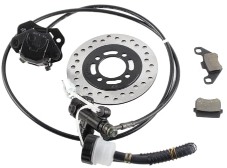Kit de Freno de Disco, Kit Cilindro Maestro Trasero con Conjunto Pinas Calibre, para, Bicicleta Tierra Cuádruple ATV Go Kart, Ensamblaje del Rotor Disco la Almohadilla Pinza Freno, Universal