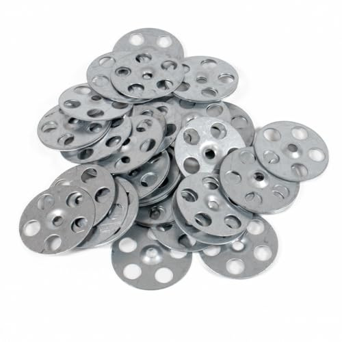 Plaque d'appui de carrelage de 36 mm et disques de rondelles de fixation d'isolation – Fixations robustes en acier galvanisé pour applications murales et au sol – Disponible en plusieurs tailles (10)