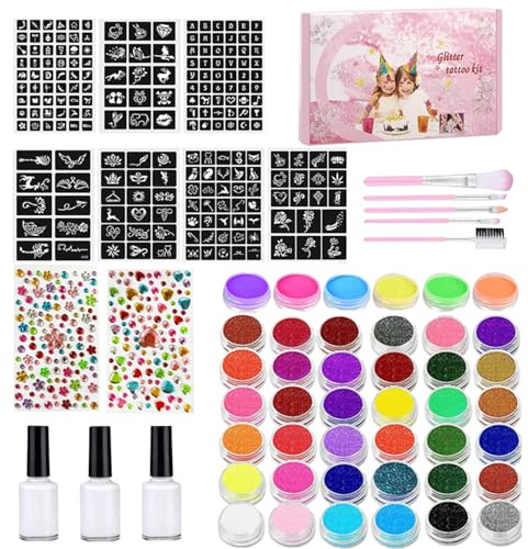 Gesichtsbemalungsset Für Kinder Wiederverwendbare Gesichtsfarbe Kinderschminke Set Glitzer Schimmer Schminkfarben Mit Pinsel Waschbal Schminkset Make Up Theaterschminke Für Halloween Fasching