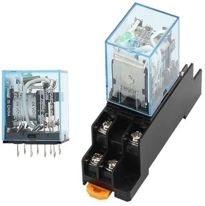 Relé intermedio electromagnético de bobina miniatura MY2NJ HH52P CA 12 V 24 V CC 24 V CA 110 V 220 V Relé de 8 pines con base de zócalo(DC 12V)