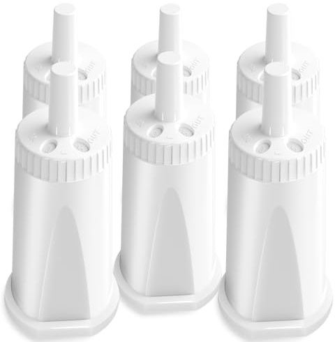 KGC 6 Stück Wasserfilter kompatibel mit Sage – Für Barista (Express/Pro/Touch) und Oracle/Bambino (SES875/876/878/880/881/990), Kalkfilter für hartes Wasser und besseren Kaffeegeschmack
