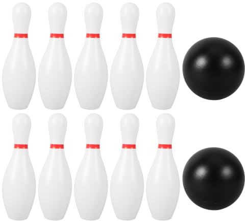 WRITWAA Bowling Set Kinder 10 Kegel 2 Kugeln Kunststoff | Mini Kegelspiel für Zuhause, Indoor Aktivität zur Förderung von Hand-Augen-Koordination und Spielspaß