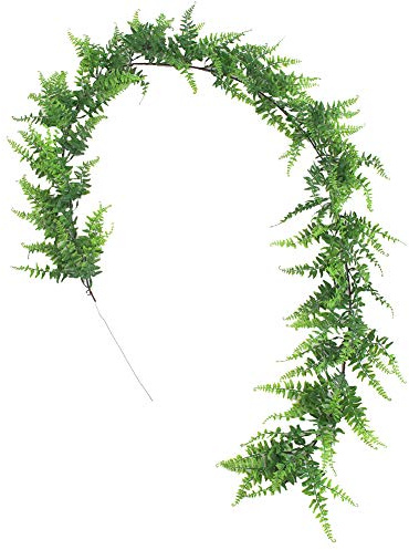 Fictory Ghirlanda di vite artificiale da 190 cm, con foglie di felce, per decorazione da soffitto di nozze, vetrine e decorazioni per feste