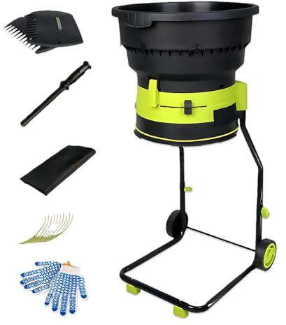 Glowdora Leaf Mulcher Compost Shredder with Storage Bag - 2500w Garden Leaf Crusher Electric Chipper for Yard Cleanup and Composting - 8000rpm, Wheels Powercordx30m