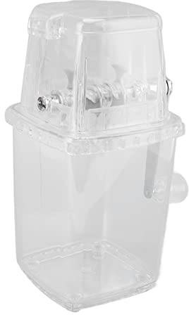 YUKERMARB Handgekurbelter Eiszerkleinerer, Manueller Eisrasierer aus Edelstahl, Hocheffizientes Eiszerkleinern, Ideal für den Heimgebrauch in der Küche und in der Bar (Transparent)