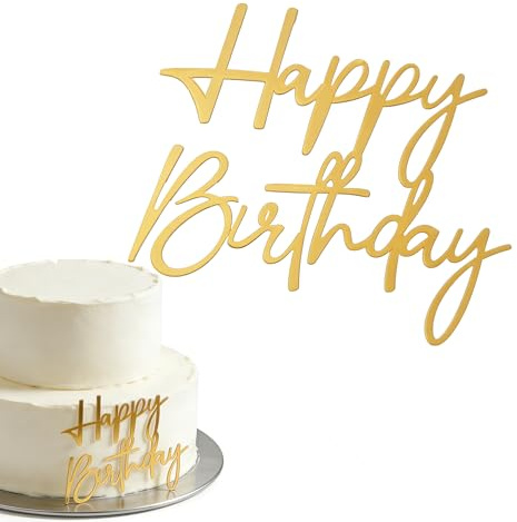Happy Birthday Tortendeko Gold Tortendeko Geburtstag Glitter Happy Birthday Cake Topper Torten Deko Gold Acrylic Cake Topper Geburtstag Kuchendeko für Mädchen Jungen Frauen Männer Cake Cupcake
