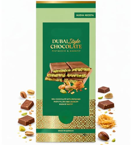 Tableta Chocolate con Leche 145g | Relleno 45% Pistacho | Crujiente Kadayif | Edicion Especial | Experiencia