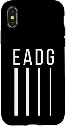 EADG Guitare Basse 4 Cordes Blanc Coque pour iPhone X/XS