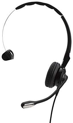 Jabra Q711362 Biz 2400 II QD On-Ear Mono Headset mit Schnelltrennkupplung -,Leichtgewichtiger Noise Cancelling Cancelling Kabel-Kopfhörer mit HD Voice und weichem Kopfpolster für Tischtelefone, Schwarz/Silber