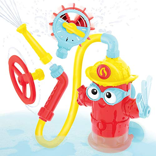 Yookidoo Ready Freddy Spray 'N' Sprinkle Kids Badespielzeug Actionorientiertes Feuerhydrant Spiel für Kinder ab 3 Jahren Kommt mit 4 Feuerwehrmann-Zubehör, fördert das STEM-basierte Lernen