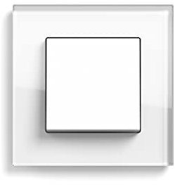 GIRA Reinweiß glänzend, Esprit Glas Weiß (1x Wechselschalter (ein/aus), 1x Rahmen 1f, 1x Wippe)