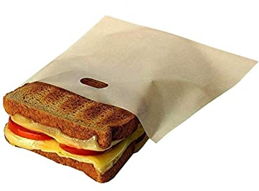 ENJY Toaster Bags Toaster Bags Reusable for Grilled Cheese Sandwiches, Non Stick, Easy to Clean, Gluten Free, 6.3 x 7.1 Inch, Pack of 12 (Color : 10PCS Brown)