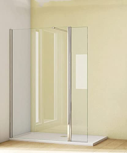 Acezanble Walk in Dusche 120x200cm Duschabtrennung Seitenwand Duschwand mit Flipper Panel