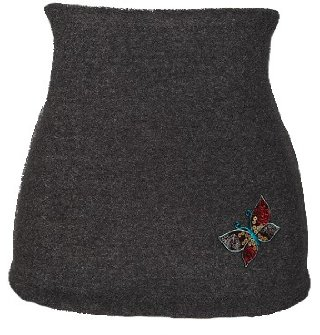 alles-meine.de GmbH Nierenwärmer Uni grau hellgrau dunkelgrau Schmetterling Applikation Bauchwärmer Fleece Frottee Nierengurt Leibwärmer Männer Frau Kinder Sport Baby Gr. Größe 1..