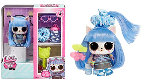 L.O.L. Surprise! Hair Hair Hair Pets Serie 2 – 10 Überraschungen, inkl. Haustier zum Sammeln mit echtem Haar und Accessoire – Für Kinder und Sammler ab 4 Jahren