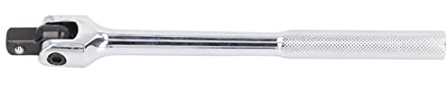 ViaGasaFamido Breaker Bar 10in Chrome Vanadium Steel Rod F-Steer Extended Adjustable Socket Wrench 1/2in Drive 180 Degree Driving Head Wrench for Rod Repairing Heavy Dut