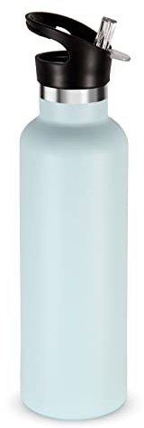 Volhoply Fog Stainless Steel Water Bottles, 750ml Vacuum Insulated Double Wall Travel Bottle with Leak-Proof Straw Lid of Handle,Metal Reusable Standard Mouth Flask for School,Hikers,Gift
