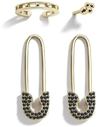 1Set Einfaches Design Punk Hip Hop Sicherheitsnadel Ohrstecker Ohrringe Weiß/SchwarzOhrring für Frauen und Männer Party Schmuck Geschenk