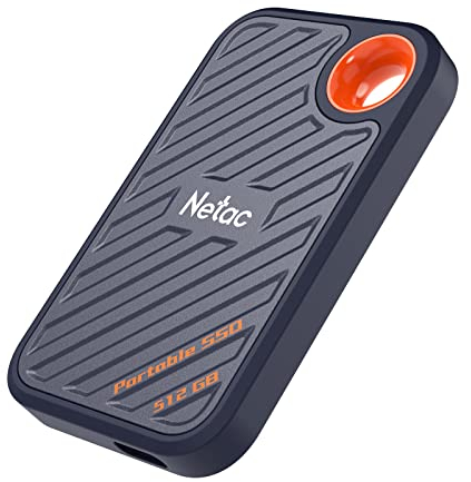 Netac ZX20 Extreme de 512 GB SSD Portátil NVMe USB 3.2-C de hasta 2000 MB/s Resistente a la Lectura Resistente al Polvo