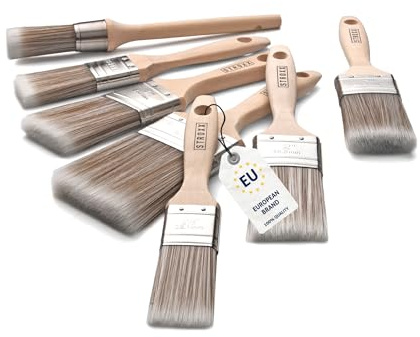 STROXX® Pinselset 7tlg. - mit Seidenspitzen - mit diversen Pinseln - für Malerarbeiten und Beschichtung - Holz, Metall, Stein u. v. m. - Lackier-Pinsel, Lasur-Pinsel