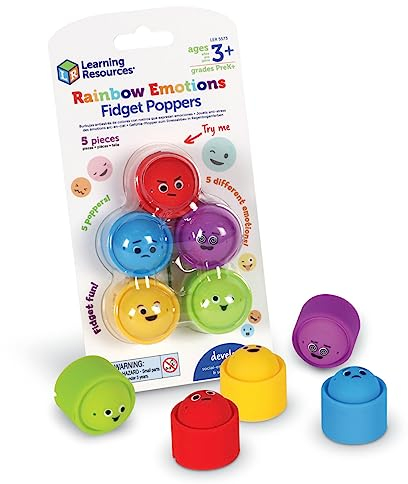 Learning Resources Jouets Anti-Stress des émotions Arc-en-Ciel, Apprentissage socio-émotionnel, Jouets sensoriels de la Petite enfance, compétences socio-émotionnelles, motricité Fine, 3+