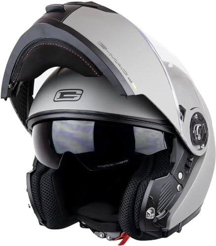 G-Mac Axis Evo 2.0 Modular Flip Up Front Motorcycle Motorbike Helmet Double Visor P&J Dual Homologated ECE 2206 Approved
