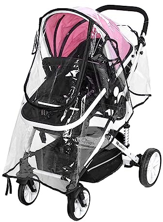 SJTJSPX Habillage Pluie Poussette Universelle Housse de Pluie PVC Transparent Capote de Pluie Poussette Landau Fenêtre Ouverture Couverture de Pluie Impermeable Protection Contre Pluie Vent Neige