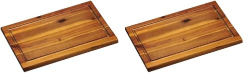 Kesper 28180 Schneidbrett, Akazie, braun, 32 x 21 x 1.5 cm (Packung mit 2)
