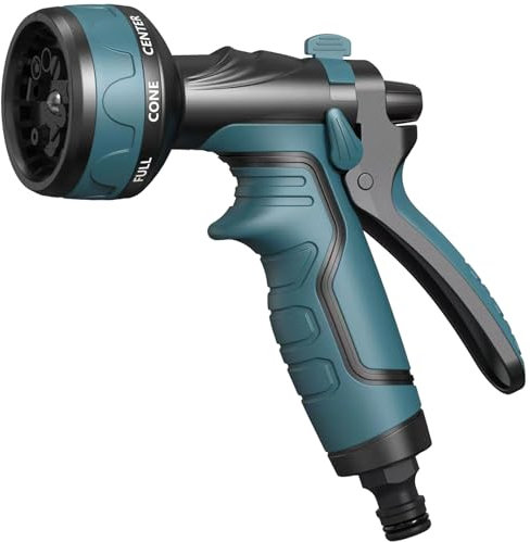 Hose Pipe Spray Gun with 8 Spray Patterns & Locking Function and Flow Control