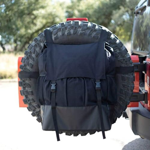 Sac Poubelle pour Pneus De Secours, 24 X 17 X 8 Pouces Sac De Rangement pour Pneus De Secours, Organisateur De Coffre SUV Sac De Pneu De Secours Camion Équipement De Camping Véhicule Sac Poubelle