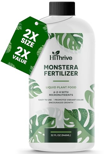 32oz Monstera Plant Food - Makes 192 Gallons of Monstera Fertilizer, Liquid Indoor Plant Fertilizer for Obliqua, Deliciosa and More, 6-2-4 NPK Ratio for Houseplants’ Healthy Growth & Glossy Leaves