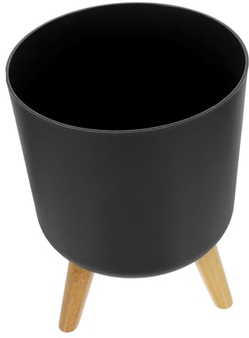 INOOMP Blumenpflanzbecken Mit Holzsockel Für Zimmerpflanzen Blumenbehälter Zum Bewässern Gartenblumentopf Aus Plastik